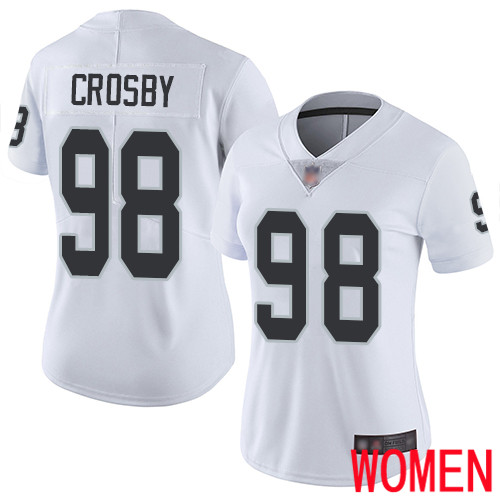 Oakland Raiders Limited White Women Maxx Crosby Road Jersey NFL Football #98 Vapor Untouchable Jersey